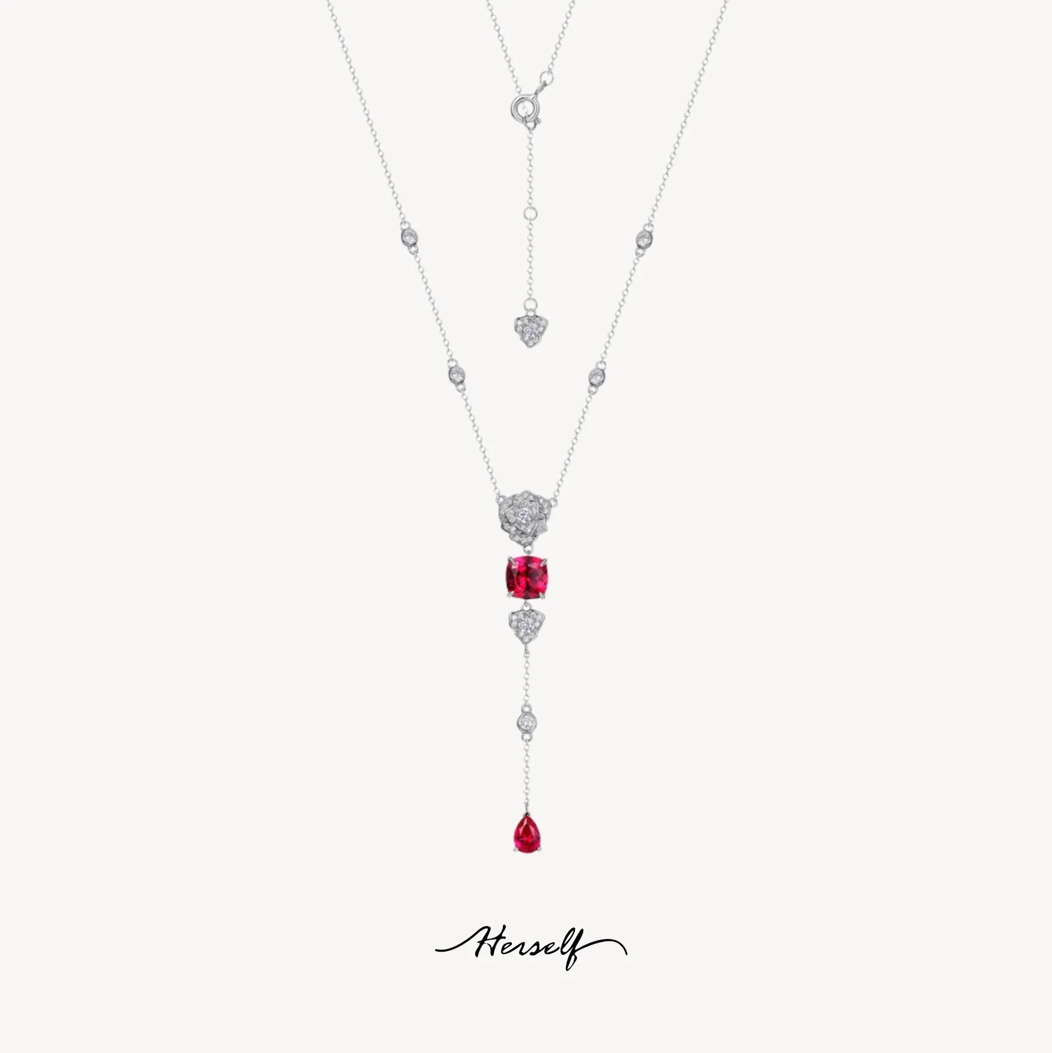 Ruby Rose Long Romantic Necklace