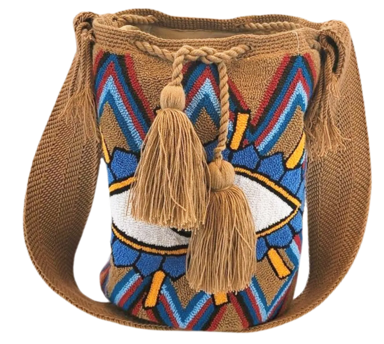 Sienna Large Handmade Punch-needle Wayuu Mochila Bag