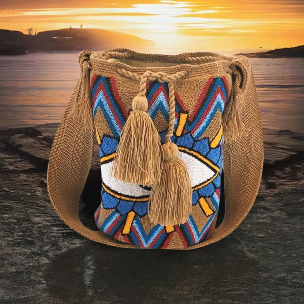 Sienna Large Handmade Punch-needle Wayuu Mochila Bag