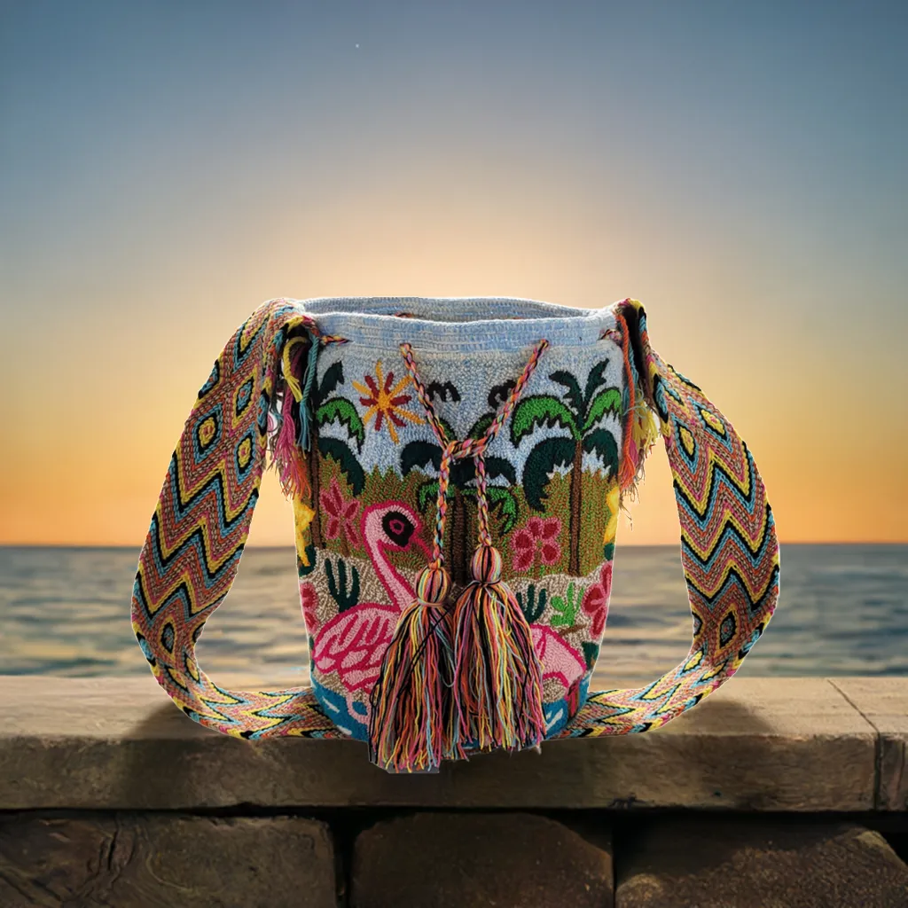 Sophie Large Handmade Punch-needle Wayuu Mochila Bag