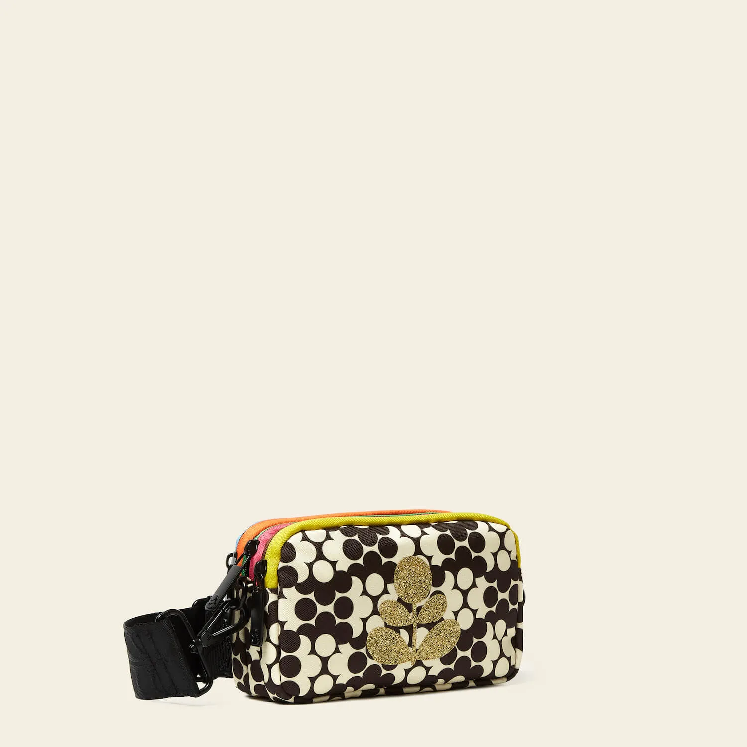 Tripod Crossbody - Puzzle Flower Porcini