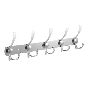 Wall Mount Coat 15 Hooks Stainless Steel Clothes Hanger Rack