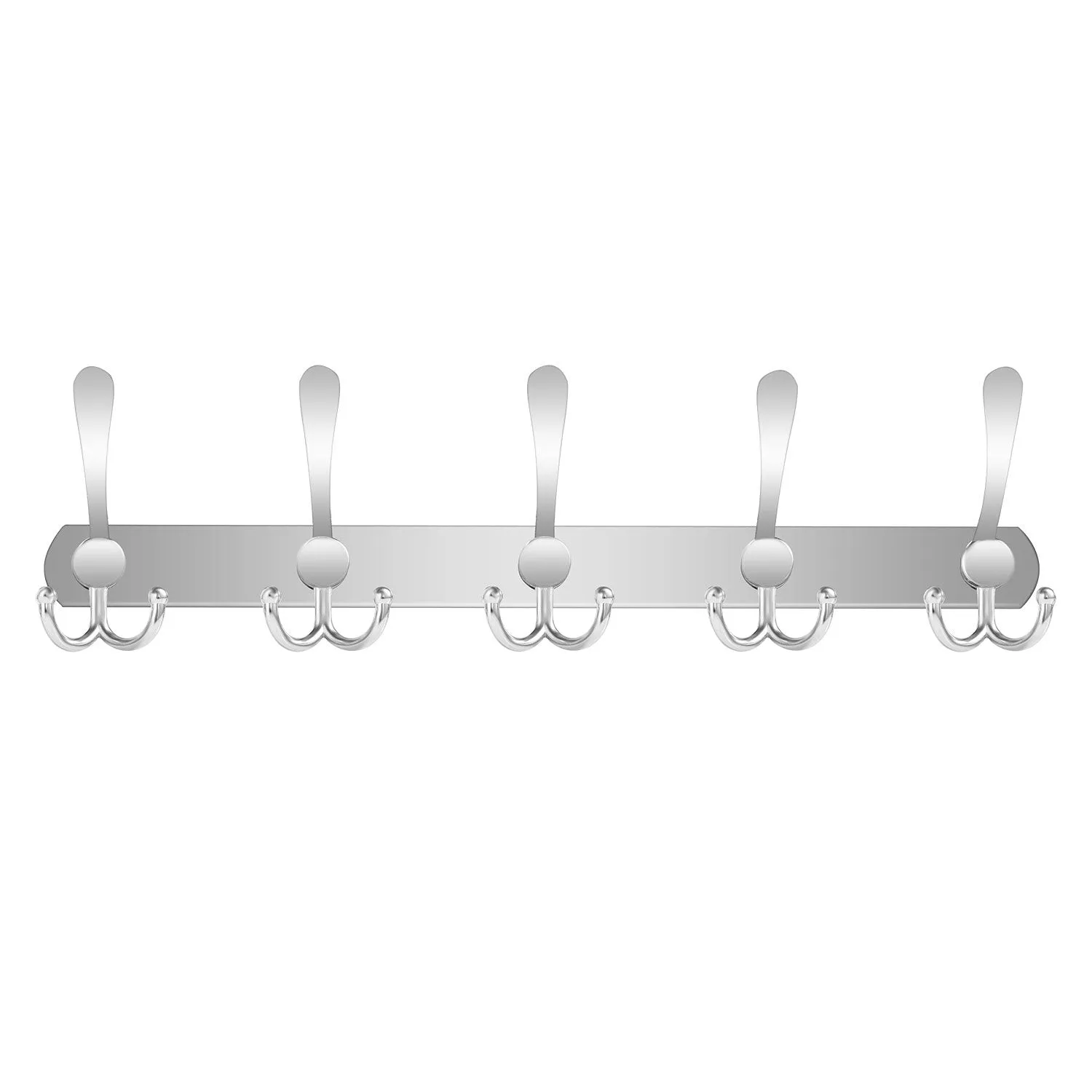 Wall Mount Coat 15 Hooks Stainless Steel Clothes Hanger Rack