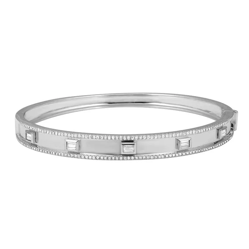 WILLA BAGUETTE DIAMOND CIGAR BAND BANGLE