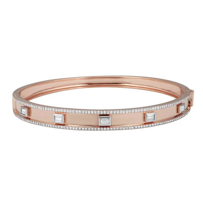 WILLA BAGUETTE DIAMOND CIGAR BAND BANGLE