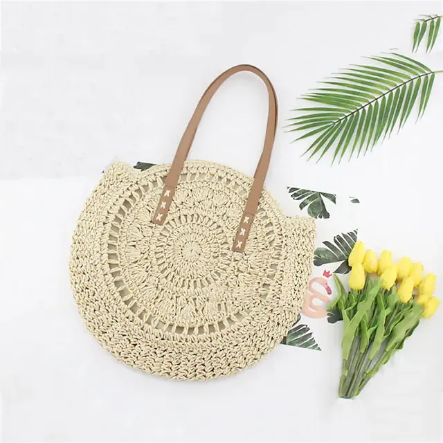 Women's Straw Tote Bag Boho Style