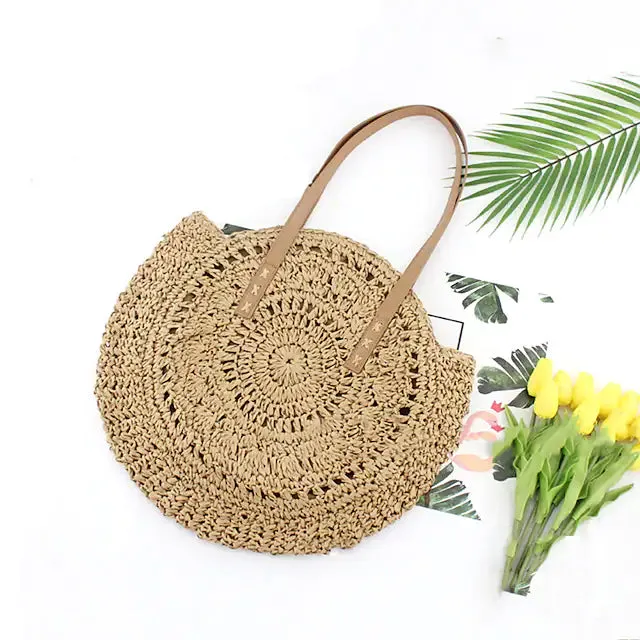 Women's Straw Tote Bag Boho Style